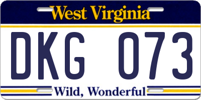 WV license plate DKG073