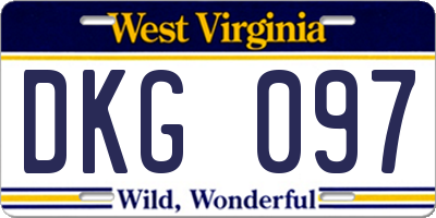 WV license plate DKG097
