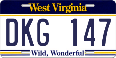 WV license plate DKG147