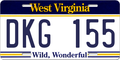 WV license plate DKG155