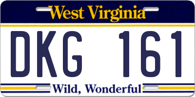 WV license plate DKG161