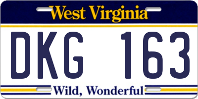 WV license plate DKG163