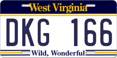 WV license plate DKG166