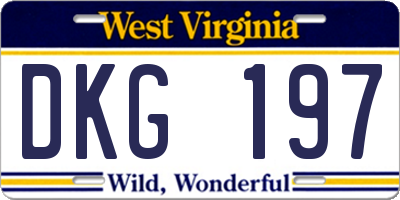 WV license plate DKG197