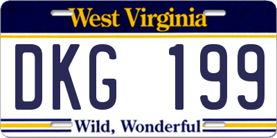 WV license plate DKG199