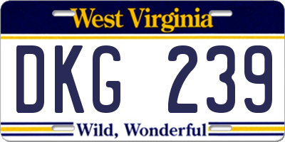 WV license plate DKG239