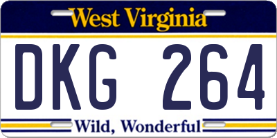 WV license plate DKG264