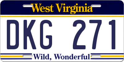 WV license plate DKG271