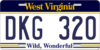WV license plate DKG320