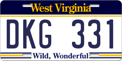 WV license plate DKG331