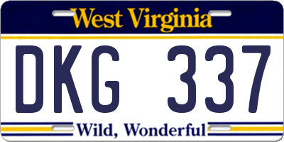 WV license plate DKG337