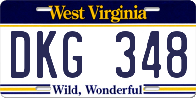 WV license plate DKG348