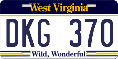 WV license plate DKG370