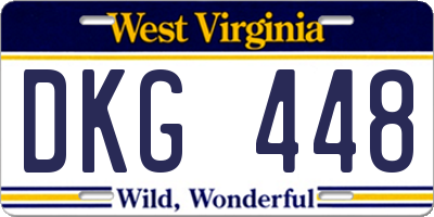 WV license plate DKG448