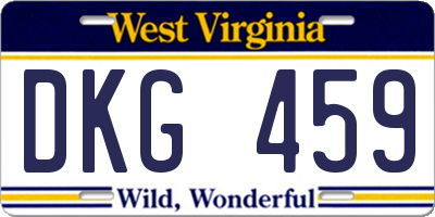 WV license plate DKG459
