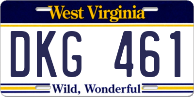 WV license plate DKG461