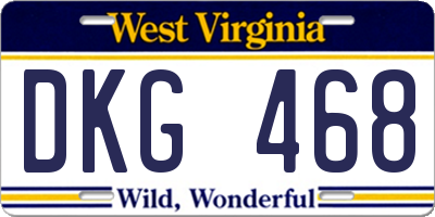 WV license plate DKG468