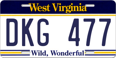 WV license plate DKG477
