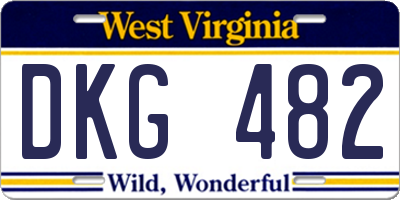 WV license plate DKG482