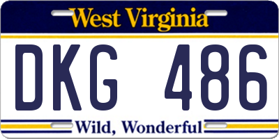 WV license plate DKG486