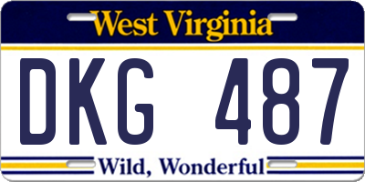 WV license plate DKG487