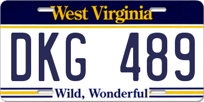WV license plate DKG489