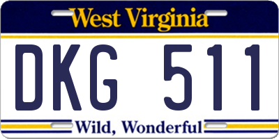 WV license plate DKG511