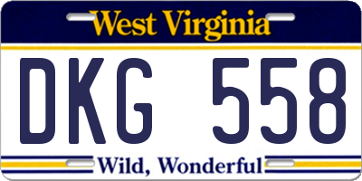 WV license plate DKG558