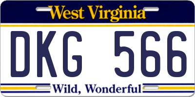 WV license plate DKG566