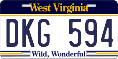 WV license plate DKG594