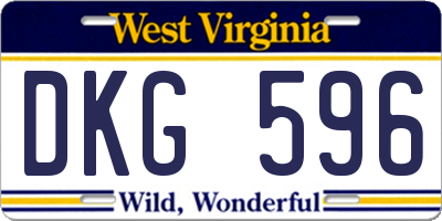 WV license plate DKG596