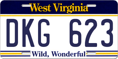 WV license plate DKG623