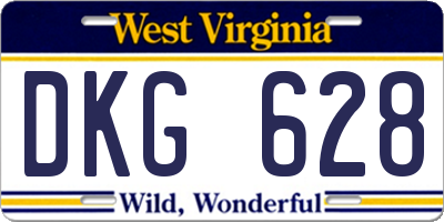 WV license plate DKG628