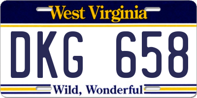 WV license plate DKG658