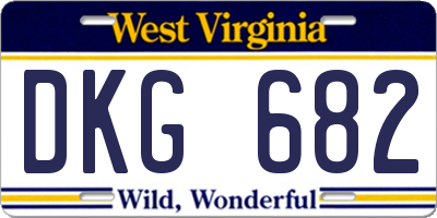WV license plate DKG682