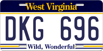 WV license plate DKG696