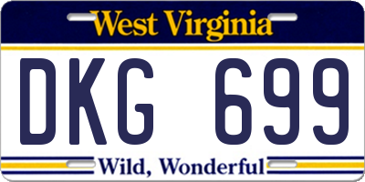 WV license plate DKG699