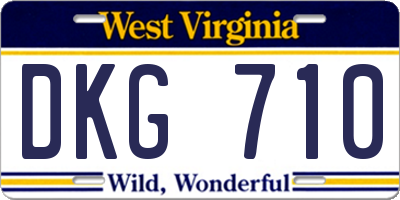 WV license plate DKG710