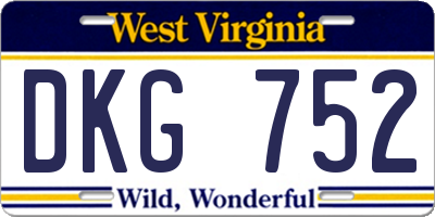 WV license plate DKG752