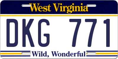 WV license plate DKG771