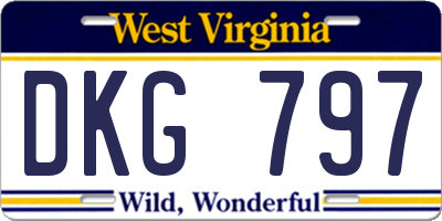 WV license plate DKG797