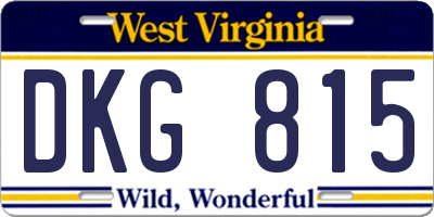 WV license plate DKG815