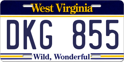 WV license plate DKG855