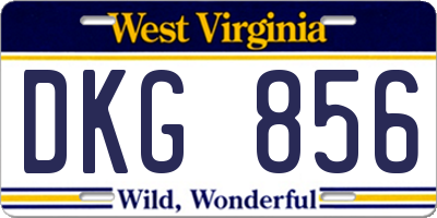 WV license plate DKG856