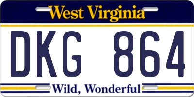 WV license plate DKG864
