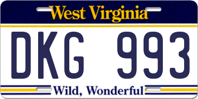 WV license plate DKG993