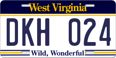 WV license plate DKH024
