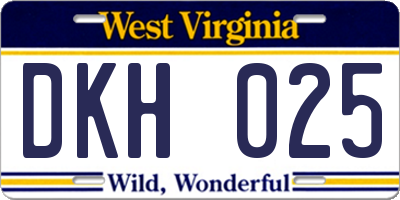 WV license plate DKH025