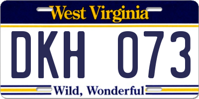 WV license plate DKH073