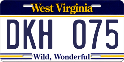 WV license plate DKH075